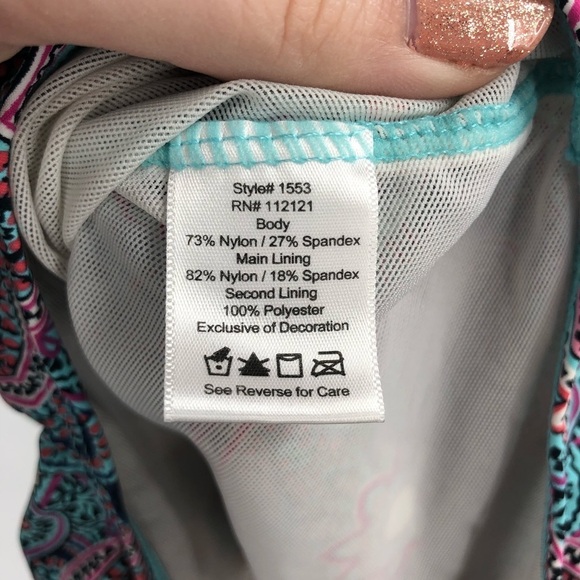 ASSETS BY SPANX One Piece Swimsuit Bloom Floral Print XL Ruched Slimming Shirred - Picture 10 of 12